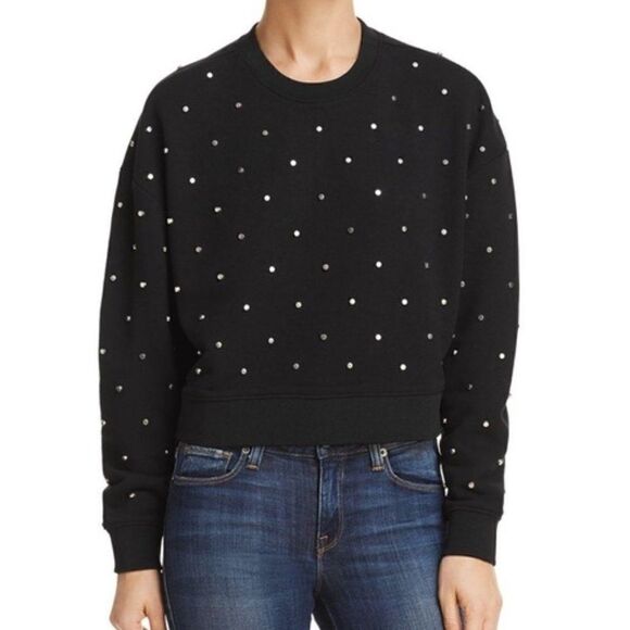 3/$25 AQUA Silver Studded Cropped Sweatshirt Sweater Medium - Picture 1 of 14